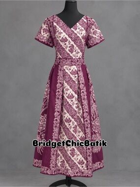 BridgetChicBatik Purple Floral Maxi Dress